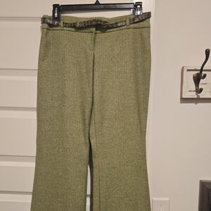 Bebe Green Olive Tweed Pants SLACKS  vintage Size 10 Made In USA Excellent 💯💚